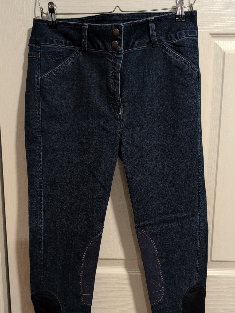 Women’s Dark Blue Stretch Jeggings with Knee Panels